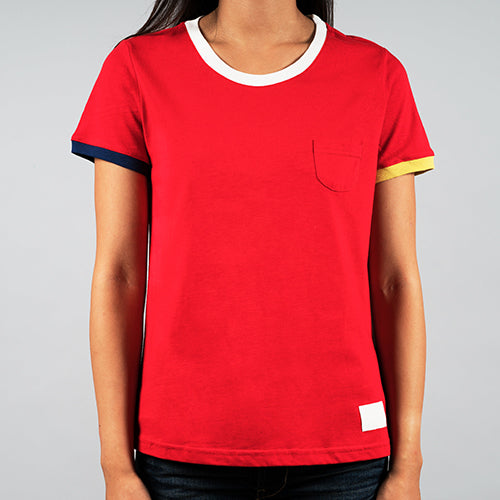 Kombinovaná trička bílo-červeno-modrá